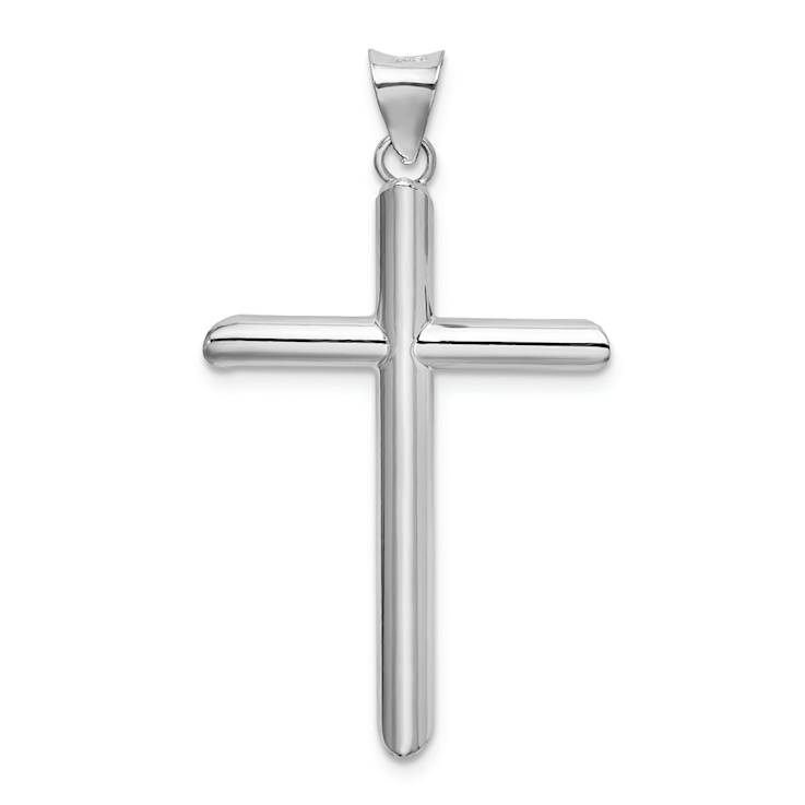 Rhodium over 14k White Gold Cross Pendant