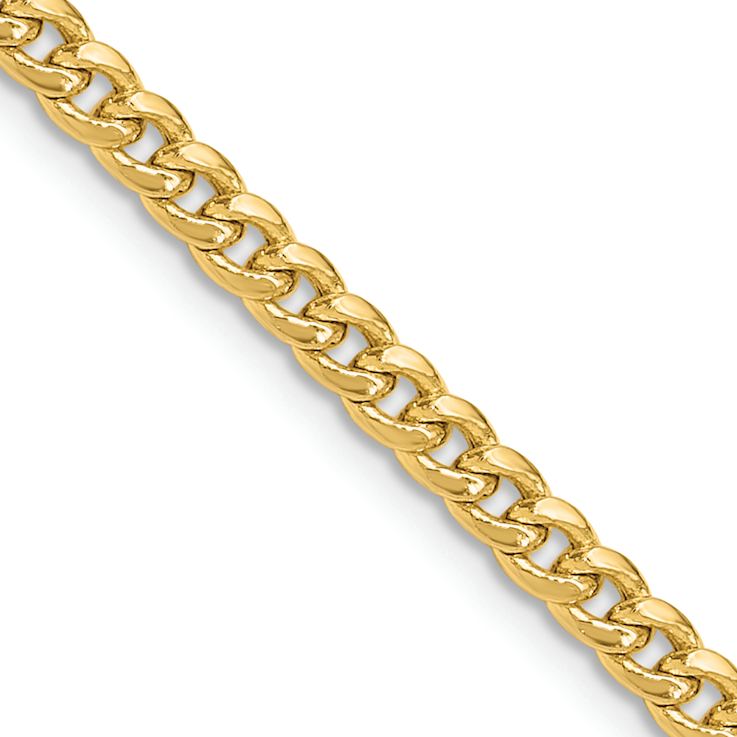 14k Yellow Gold 3.5mm Miami Cuban Link 28 Inch Chain