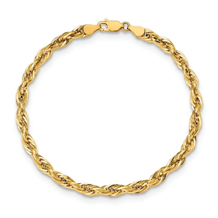 10k Yellow Gold 4.75mm Rope Link Bracelet