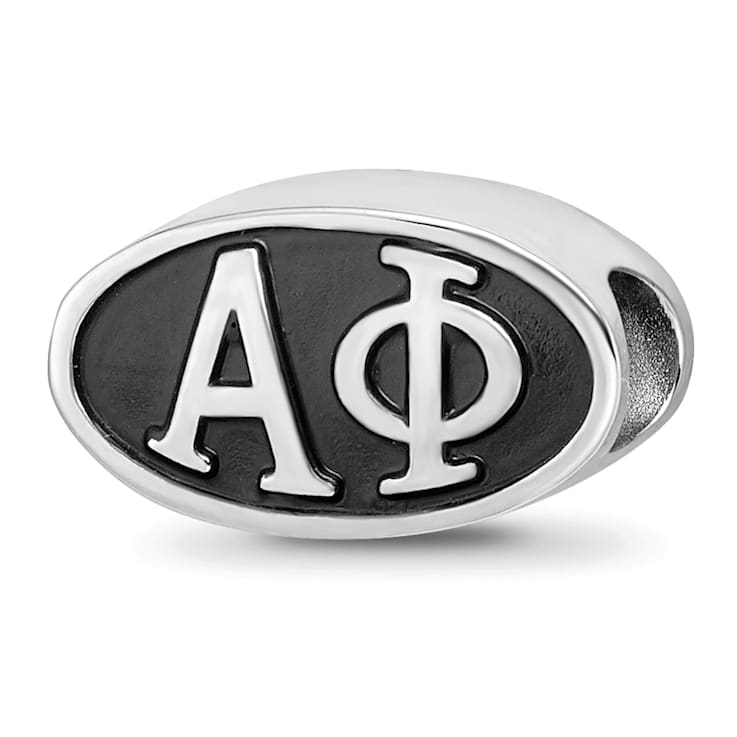 Sterling Silver LogoArt Alpha Phi Oval Greek Letters Bead