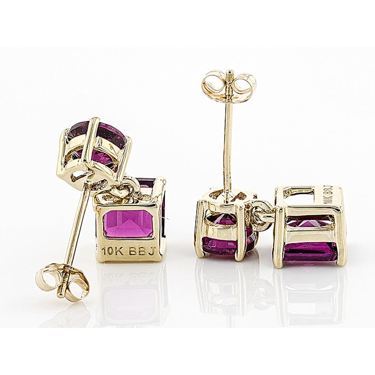 4 Colors 10K Solid Yellow Gold CZ Grape Earrings