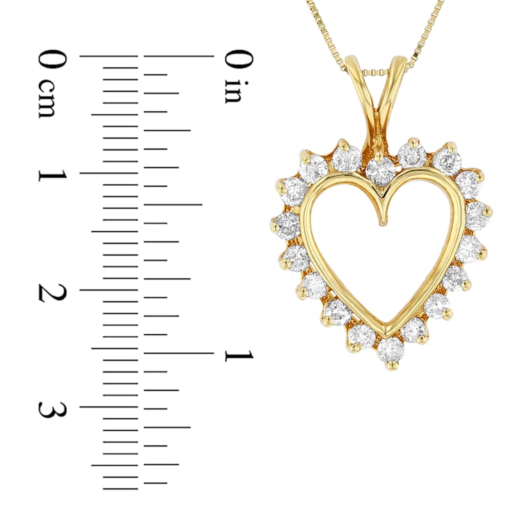 1.00ctw Diamond Heart Pendant 14k Yellow Gold