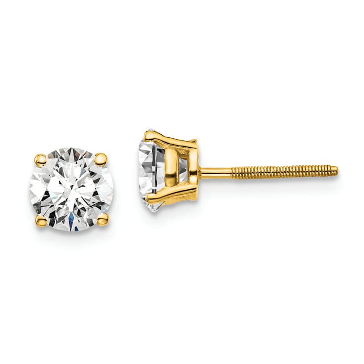 14K Yellow Gold Certified Lab Grown Diamond 1 1/2ct. VS/SI GH+, Screw
Back Earrings