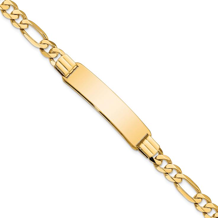 10k Yellow Gold Figaro Link ID Bracelet
