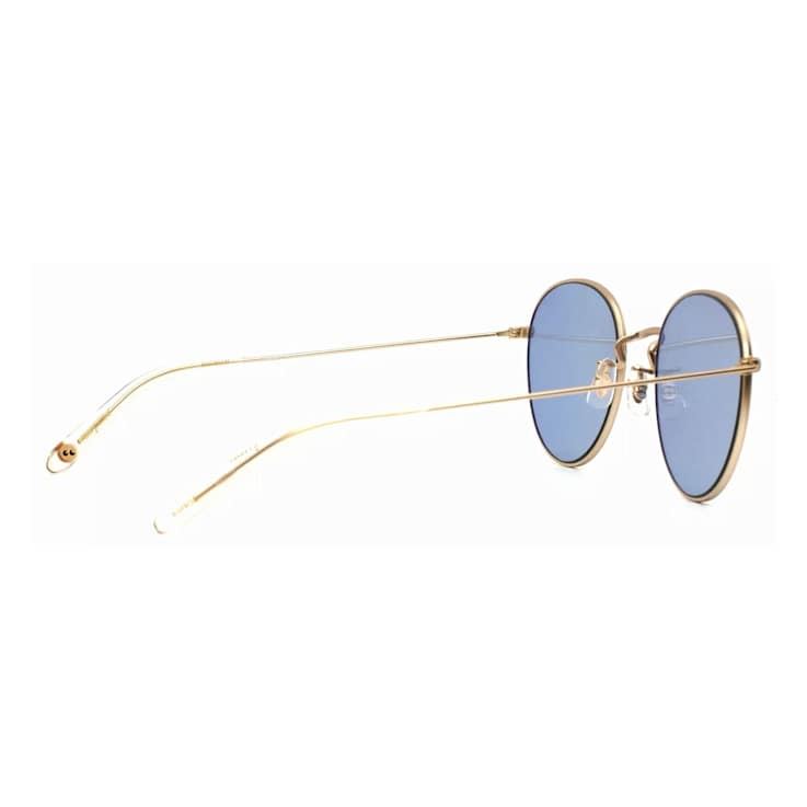 Garrett Leight Paloma Gold Prosecco Round Frame / Semi Flat Sky Layered
Mirror Lenses Sunglasses