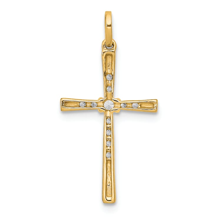 10k Yellow Gold 0.10 cttw Diamond Cross Pendant