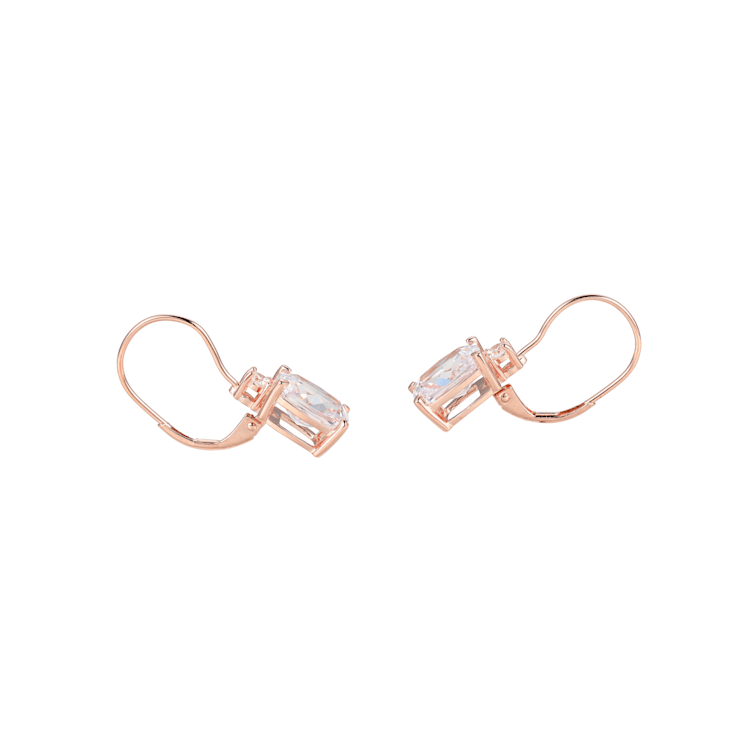 White Cubic Zirconia 18K Rose Gold Over Sterling Silver Leverback
Earrings 10.21ctw