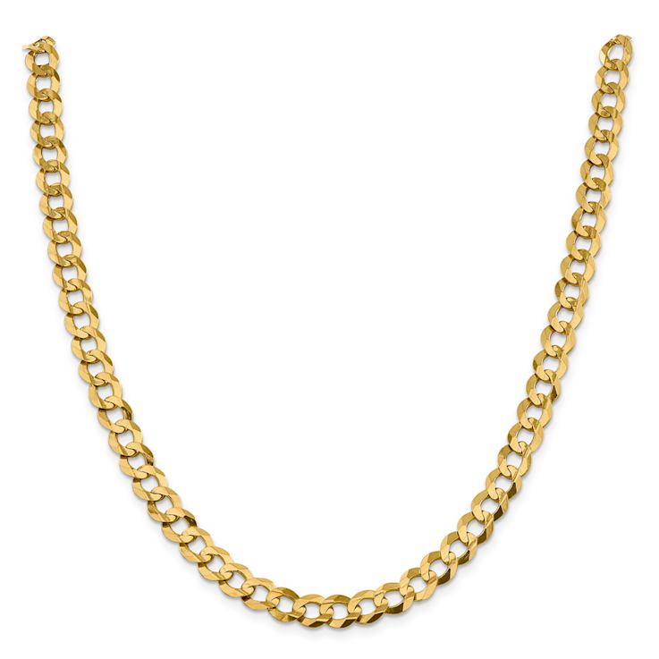 14k Yellow Gold 8.3mm Flat Cuban 20 Inch Chain
