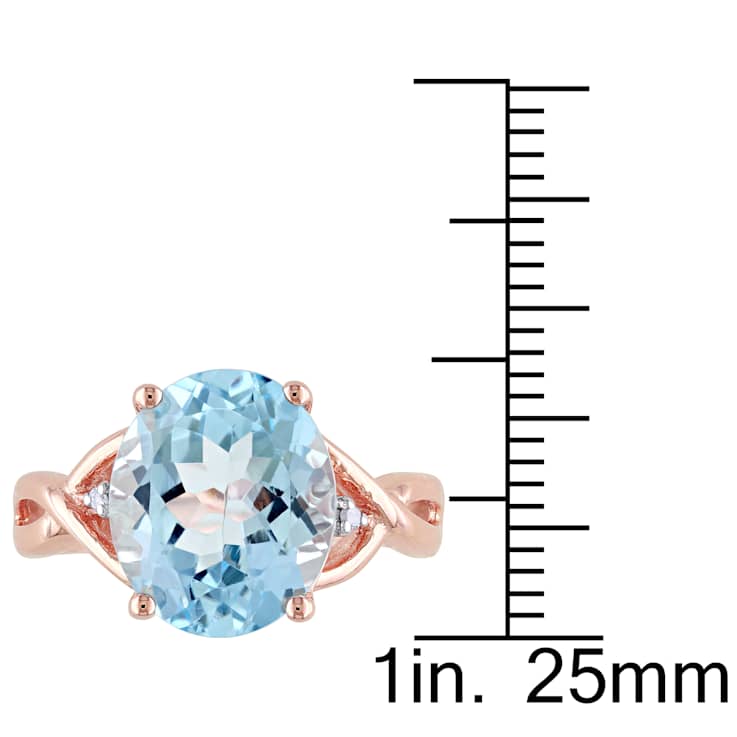 5.50ctw Sky Blue Topaz and Diamond Accent Twist Ring in 18K Rose Gold
Over Sterling Silver