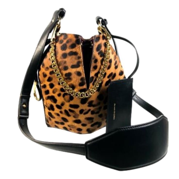 Alexander McQueen The Bucket Bag Cheetah Print Pony Hair 18L6DA