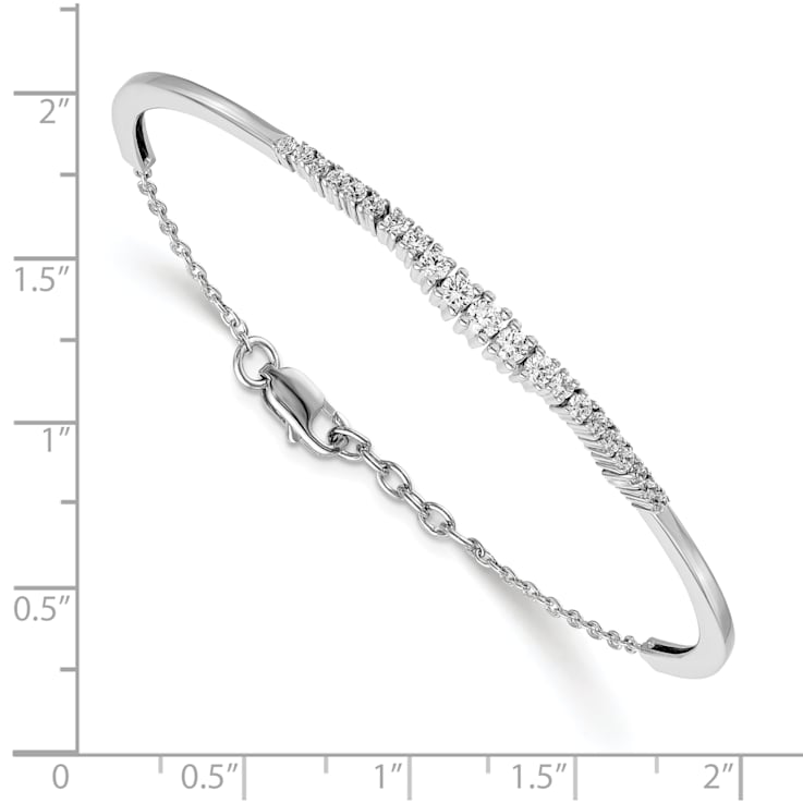 14K White Gold Lab Grown Diamond VS/SI GH, Graduated Bangle Bracelet