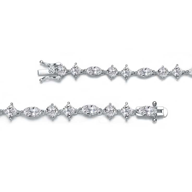 CZ Symmetrical Statement Bracelet In Sterling Silver 10.00ctw