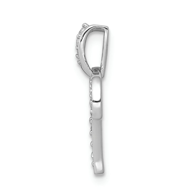 Rhodium Over 14K White Gold Diamond Aries Zodiac Pendant