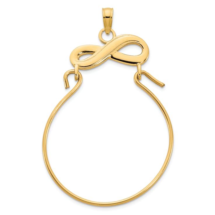 14K Yellow Gold Infinity Charm Holder Pendant