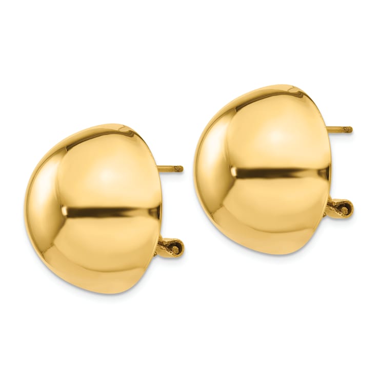 14k Yellow Gold 20mm Polished Half Ball Stud Earrings
