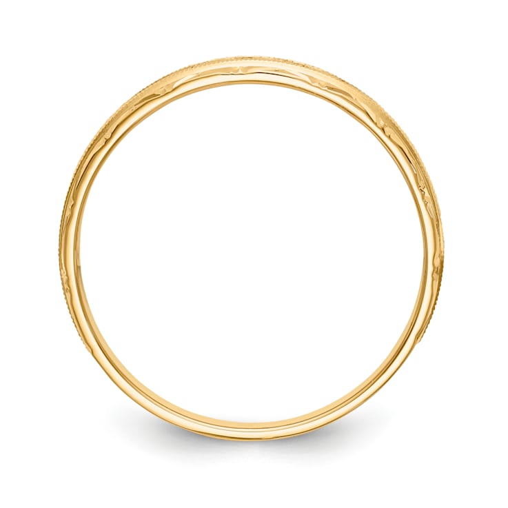 14K Yellow Gold AA Quality Mens Wedding Band