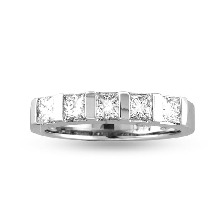 0.75ctw Princess Cut Diamond Band in 14k White Gold