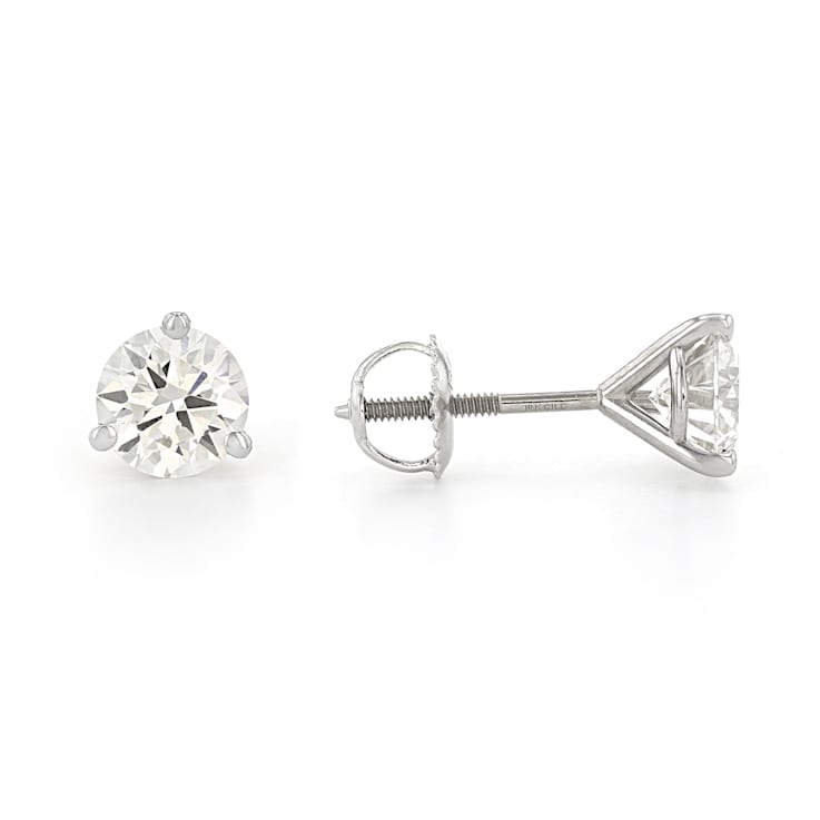 Certified White Lab-Grown Diamond H-I SI 14k White Gold Martini Stud
Earrings 2.00ctw