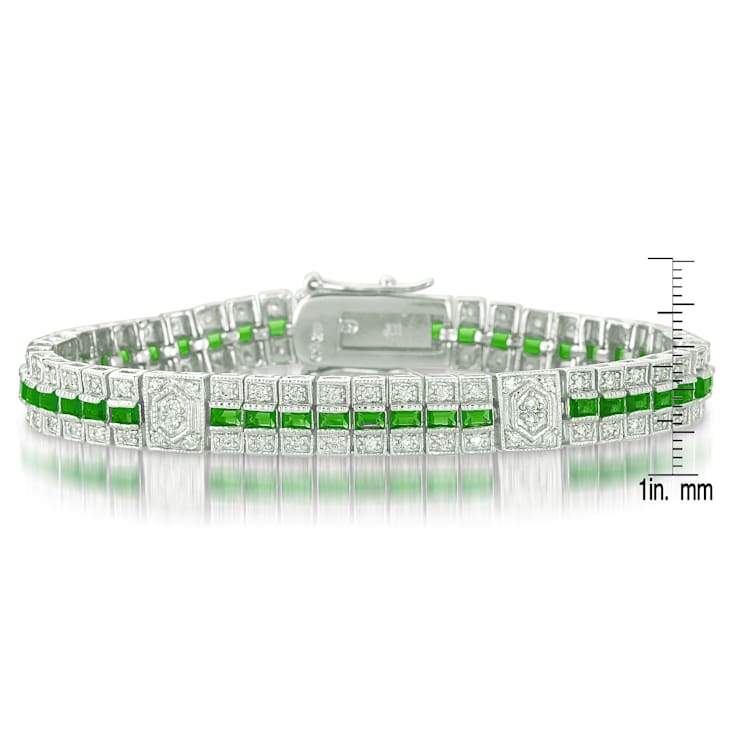 Sapphire Color CZ Tennis Bracelet In Sterling Silver