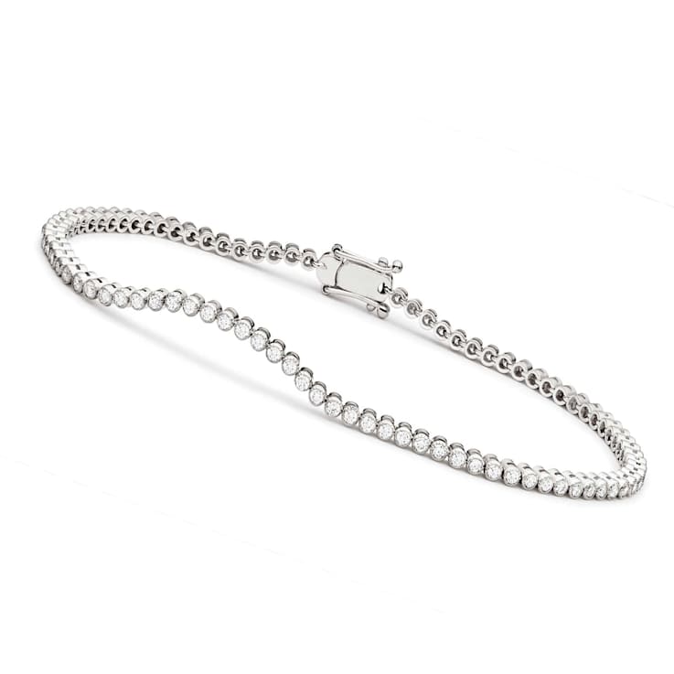CZ Bezel-Set Tennis Bracelet In Sterling Silver