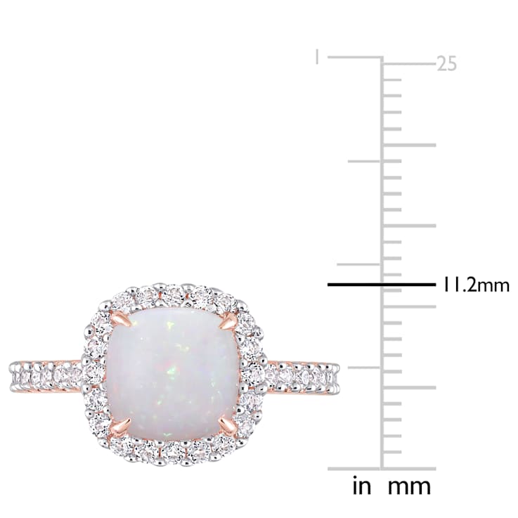 Oval and White Topaz 10K Rose Gold Ring 2.37ctw