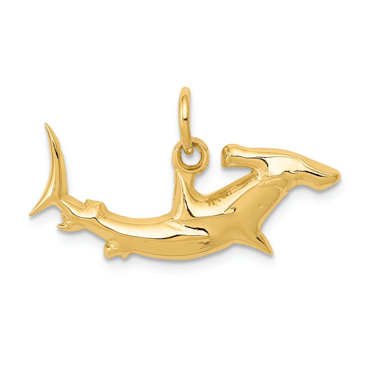 14K Yellow Gold Hammerhead Shark Charm