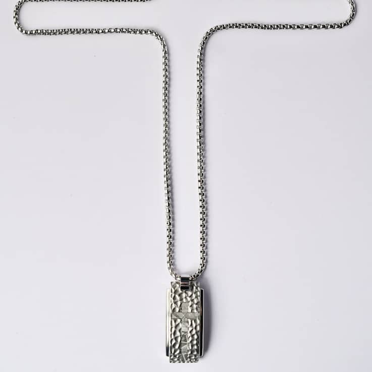 Marcel Dog Tag Argent Meteorite