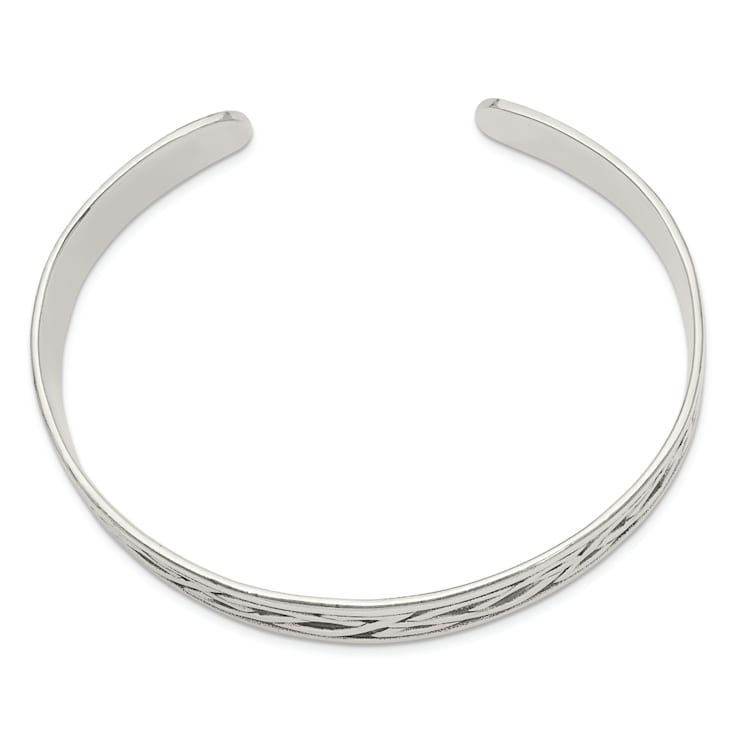 Sterling Silver Antiqued 12.5mm Celtic Design Cuff Bracelet