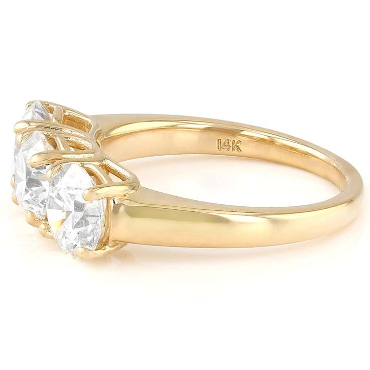 Lab-Grown Diamond Three-Stone Ring In 14K Gold 5.00ctw