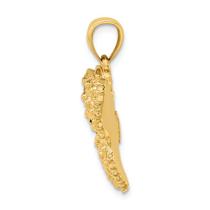 14k Yellow Gold Textured Butterfly Pendant