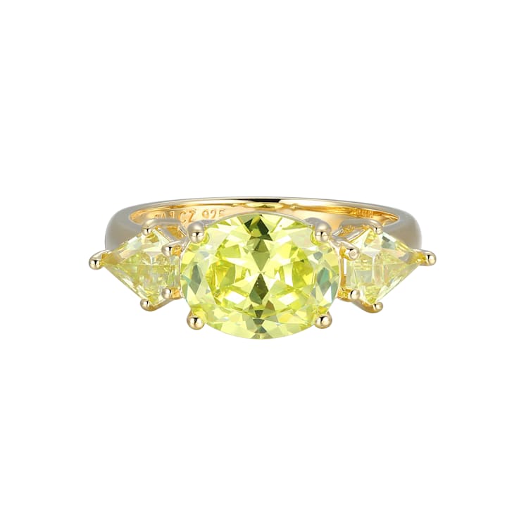 Green Cubic Zirconia 18k Yellow Gold Over Sterling Silver August
Birthstone Ring 4.79ctw