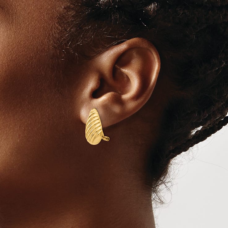 14k Yellow Gold Non-pierced Clip On X Earrings | eBay