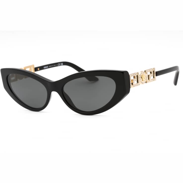 Versace Black Cat Eye Frame / Dark Gray Lenses Sunglasses