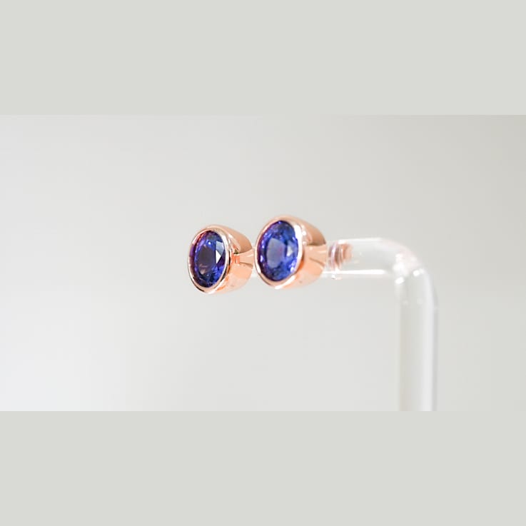 Tanzanite Round 18K Rose Gold Over Sterling Silver 8MM Studs Earrings,
4.46 ctw