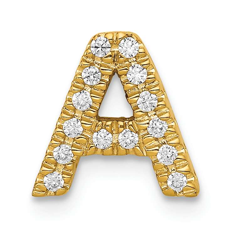 10k Yellow Gold 0.112 ctw Diamond Letter A Initial Charm