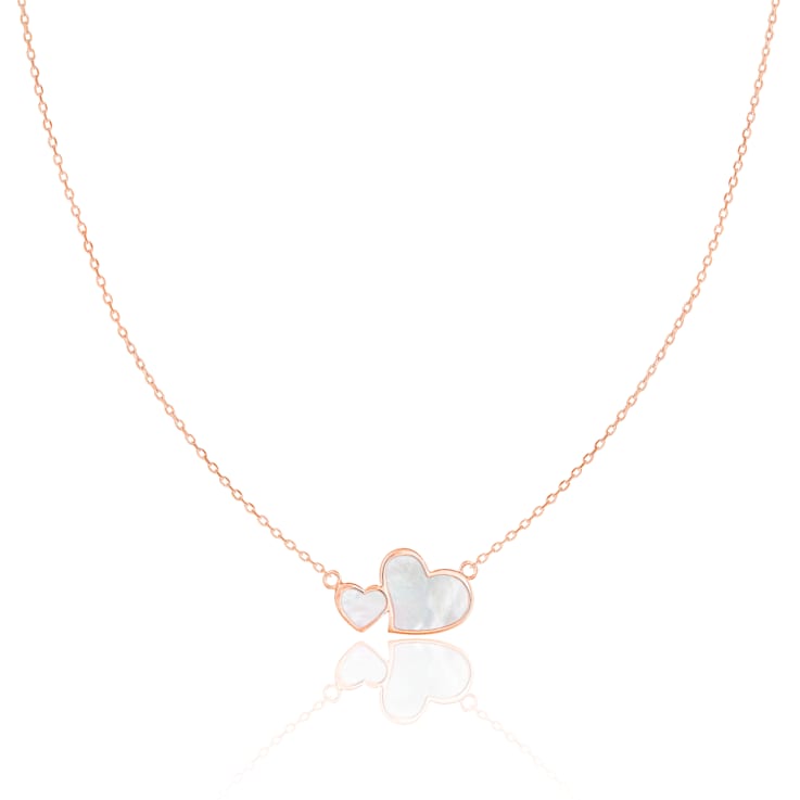 Mother of Pearl Rhodium Over Sterling Silver Necklace