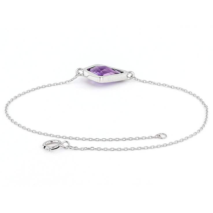 Kite Amethyst Station Bracelet In Sterling Silver 1.68ctw