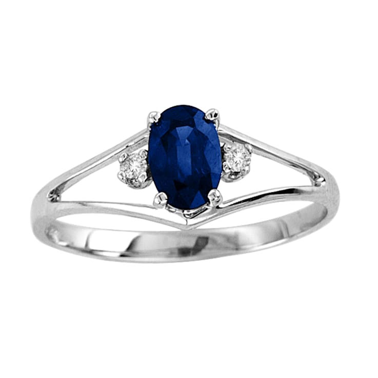 0.43ctw Sapphire and Diamond Ring in 14k White Gold