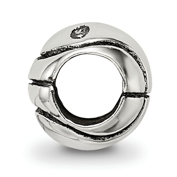 Sterling Silver Basketball Bead