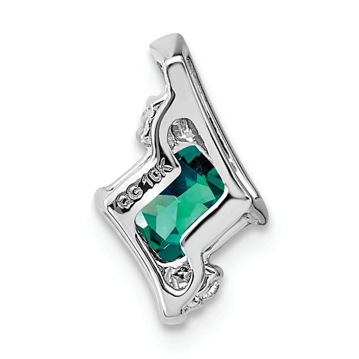 Rhodium Over 10k White Gold 0.63 ctw Cushion Lab Created Alexandrite and
Diamond Slide Pendant
