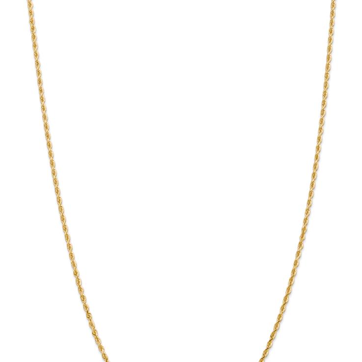 14k Yellow Gold 2.25mm Solid Diamond-Cut Quadruple Rope 24 Inch Chain