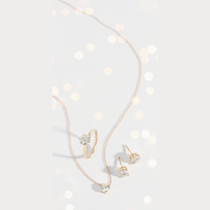 Certified White Lab-Grown Diamond H-I SI 14k Yellow Gold Stud Earrings 2.00ctw