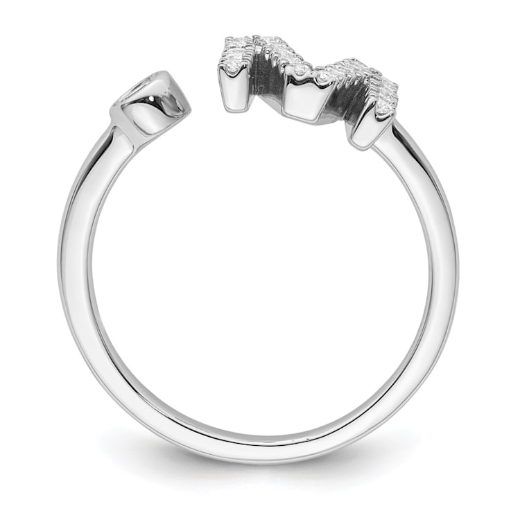 Rhodium Over 14K White Gold Lab Grown Diamond VS/SI GH, Initial M
Adjustable Ring