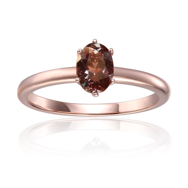 Oval Lab Created Alexandrite 14K Rose Gold Over Sterling Silver
Solitaire Ring, 1.00ct