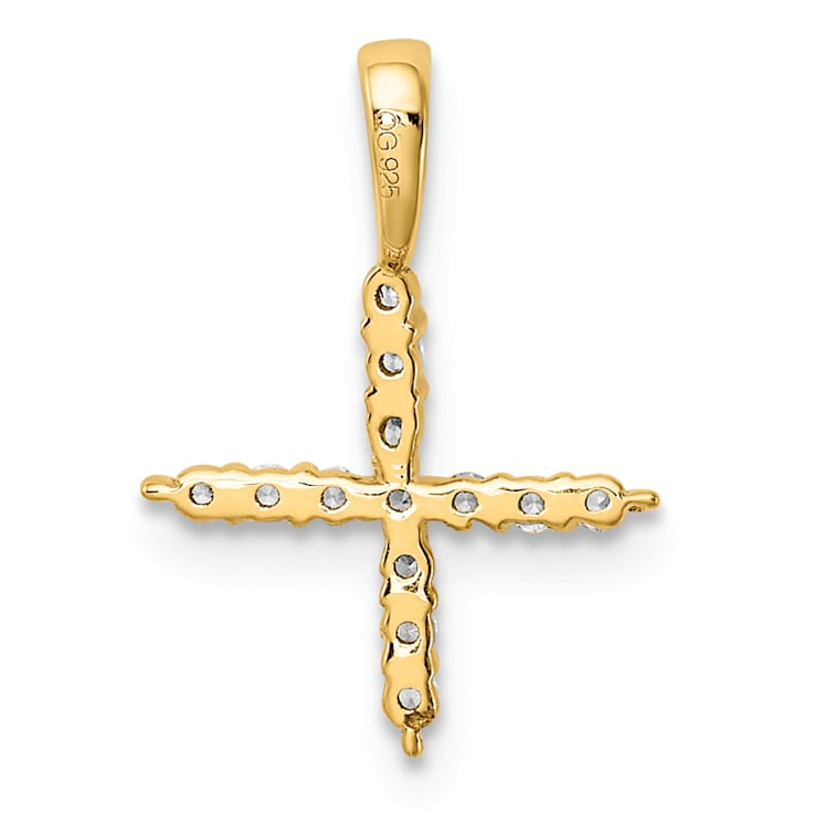 14K Yellow Gold Lab Grown Diamond Letter X Initial Pendant