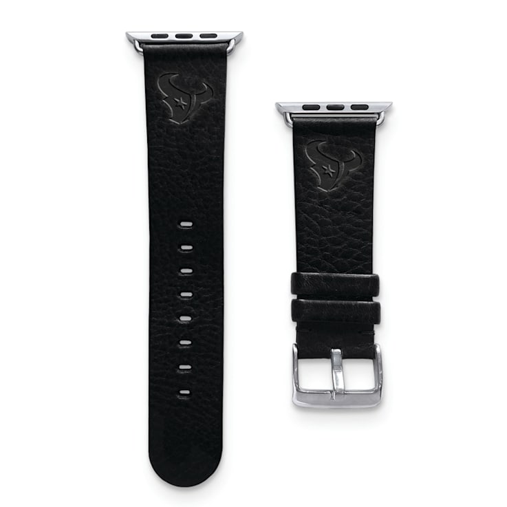 Gametime Houston Texans Leather Band fits Apple Watch (42/44mm M/L
Black). Watch not included.