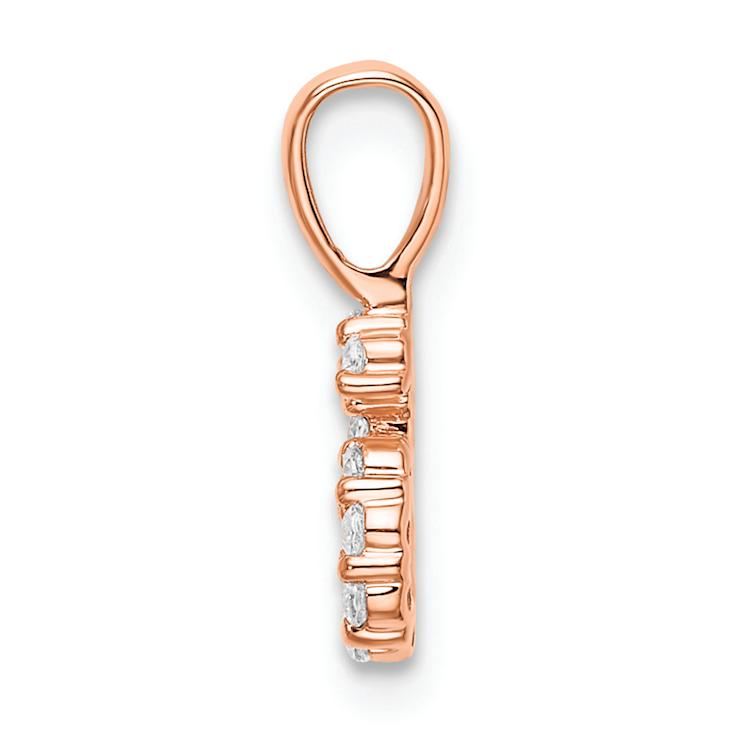 14k Rose Gold Diamond Number 6 Pendant