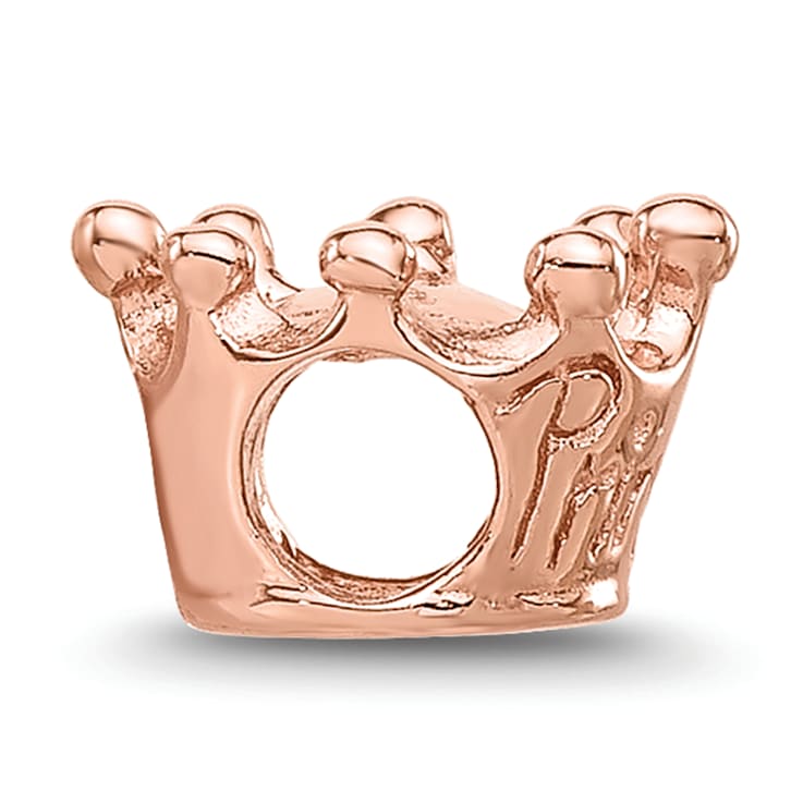 14K Rose Gold Over Sterling Silver Princess Crown Bead