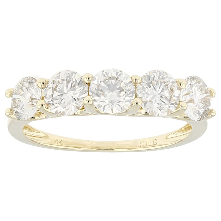 Lab-Grown Diamond Five-Stone Band Ring In 14K Gold 2.00ctw