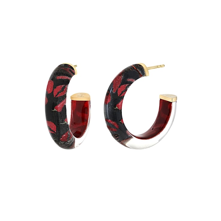 14K Yellow Gold Over Sterling Silver Illusion Hoops in Feeling Spicy